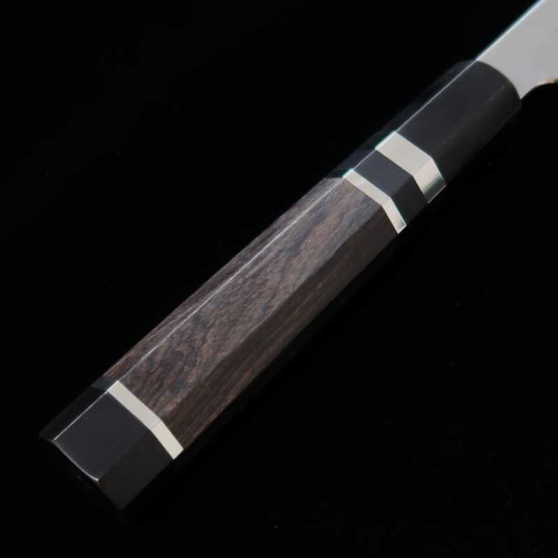 TADOKORO HAMONO Kiritsuke Sujihiki Mirror Finish Ginsan Ebony Silver Wrap Handle (270mm)
