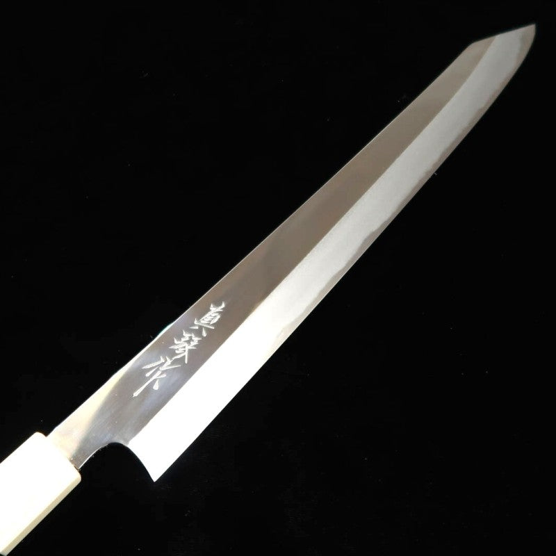 田所刃物 TADOKORO HAMONO 真琴作 鏡面 青紙二号 切付筋引 ターコイズカスタムハンドル (300mm)
