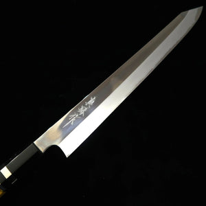 Kiritsuke Sujihiki TADOKORO Aogami nº 2 acabamento espelhado cabo personalizado (300mm)