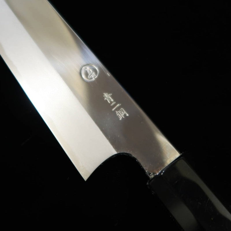 Kiritsuke Sujihiki TADOKORO Aogami nº 2 acabamento espelhado cabo personalizado (300mm)