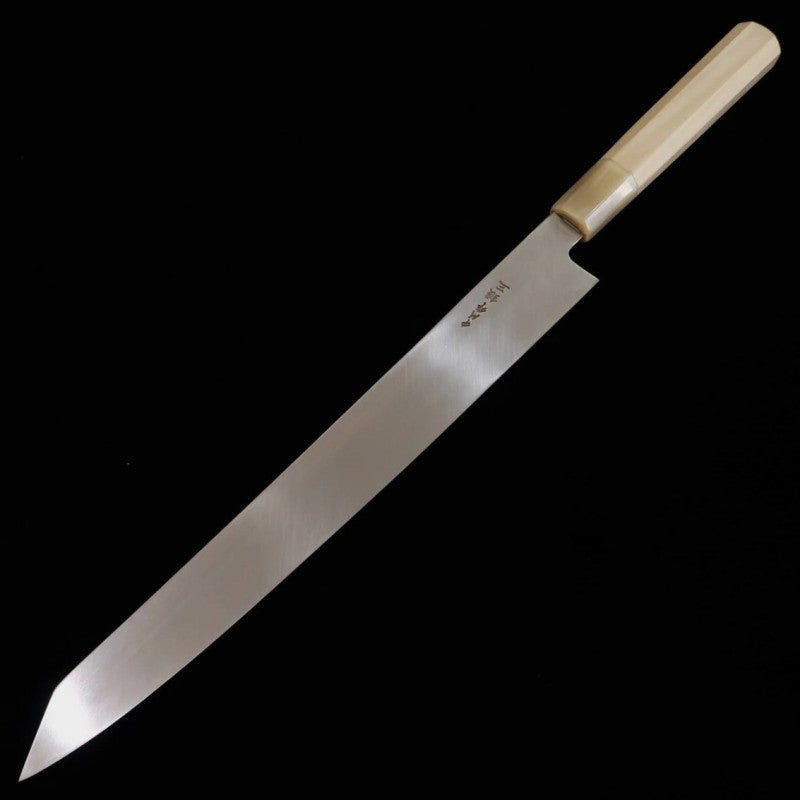 MIURA Obidama Yanagiba Kiritsuke, finition miroir, Gin-san n°3, manche octogonal en magnolia (300 mm)