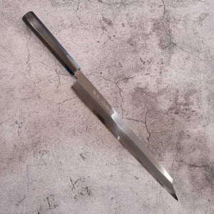 SAKAI TAKAYUKI Byakko, Yanagiba kiritsuke, acier Shirogami n°1, manche octogonal en ébène (270/300 mm)