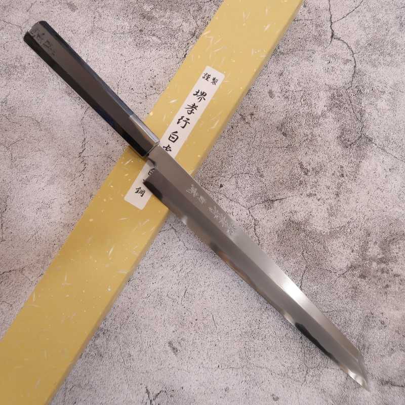 堺孝行 SAKAI TAKAYUKI 白虎 白紙一号 切付柳刃 黒檀八角柄 (270/300mm)