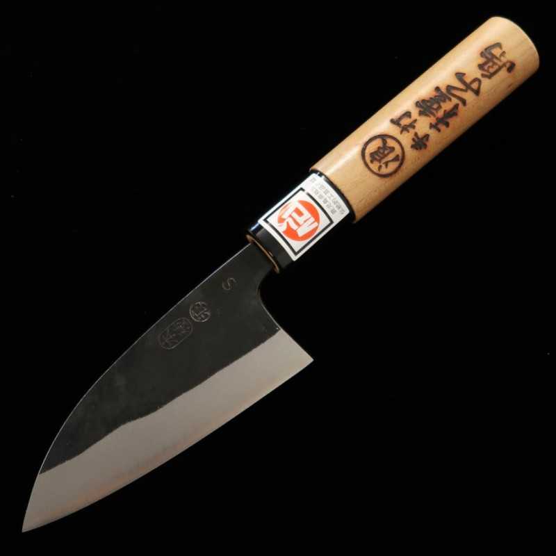 IKENAMI HAMONO Ikenami Hamono Acero blanco nº1 laminado inoxidable mango de cerezo Aji-kiri de doble filo (90 mm)