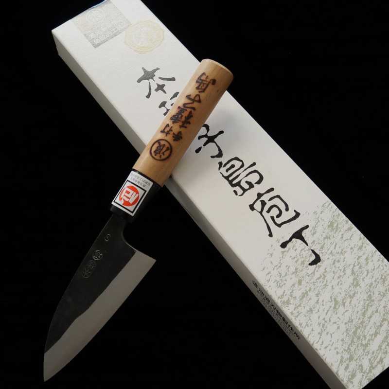 IKENAMI HAMONO Ikenami Hamono Acero blanco nº1 laminado inoxidable mango de cerezo Aji-kiri de doble filo (90 mm)