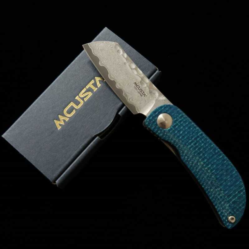 Canivete MCUSTA VG-10 Damasco MC-0212D Azul/Preto (45mm)