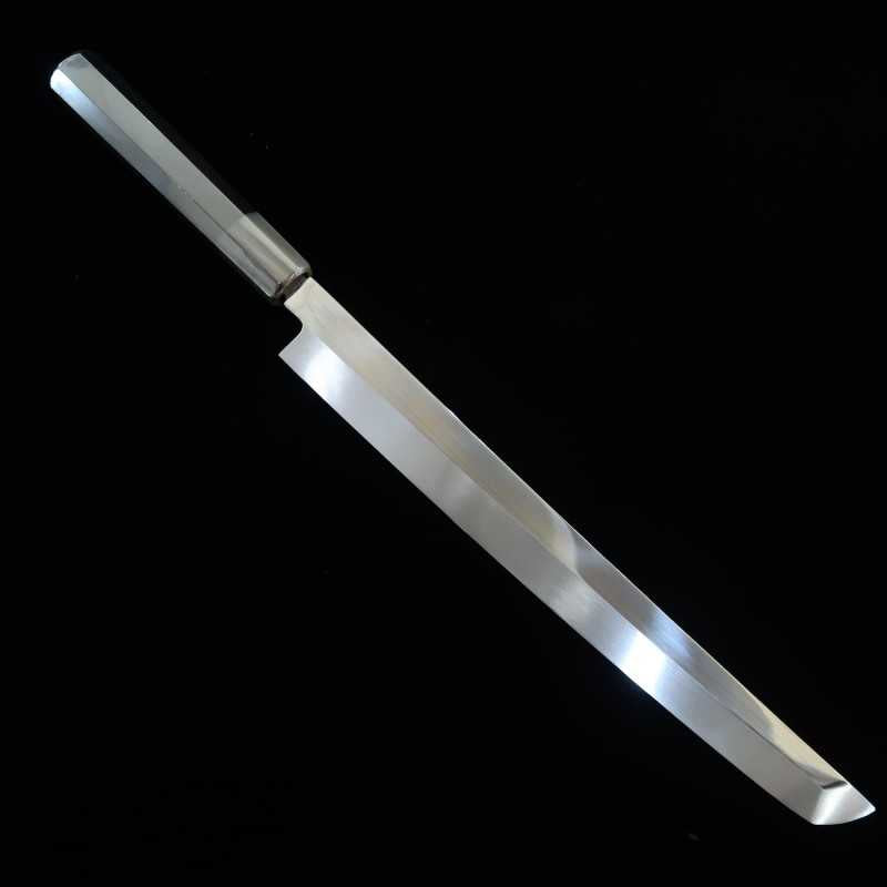 Sakimaru Takohiki SUISIN Yoshikazu Ikeda White Steel Honyaki Ebony wood handle (300mm)