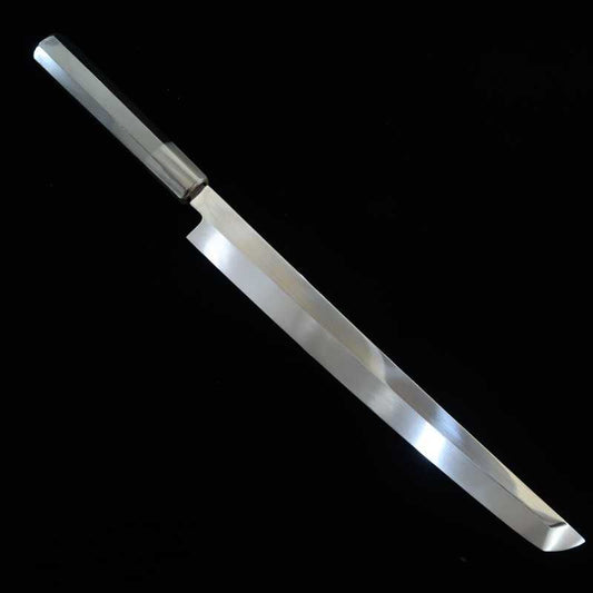 Sakimaru takohiki cuchillo para pulpo SUISIN Miwa Ikeda, shirogami forjado a mano, mango octogonal de ébano (300 mm)