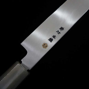 Sakimaru yanagiba SUISIN Shirogami Honyaki cabo em Ébano octogonal Forjada por Ikeda san (300mm)