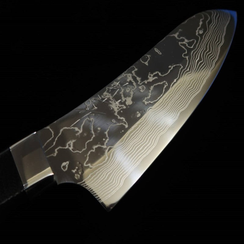 Japanese Sheath knife Yuta Katayama "Chogenbo" VG10 Damascus G10 Handle (130mm)