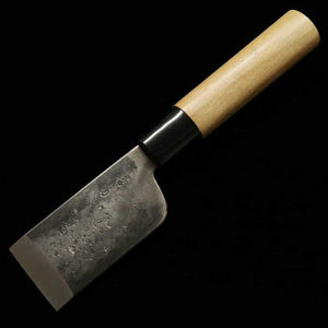 Cuchillo para cuero para zurdos MIWA Shirogami no.1 acabado kurouchi, mango de madera de magnolia (42 mm)