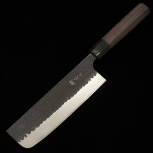 Anryu Nakiri Aogami Super martelé finition noire manche octogonal en bois de rose (165 mm)