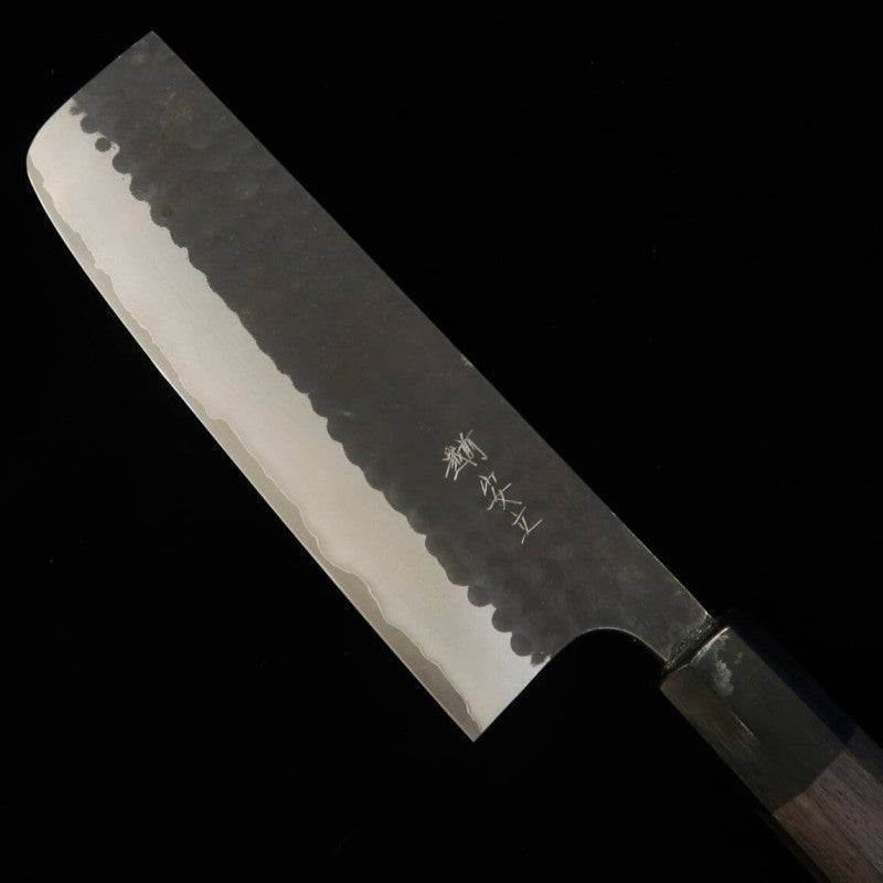 Nakiri ANRYU Aogami super martelado acabamento preto cabo octogonal em jacarandá (165mm)
