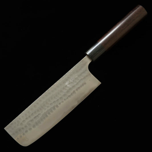 ANRYU Nakiri Super Blue Steel Hammered Rosewood Handle (165mm)