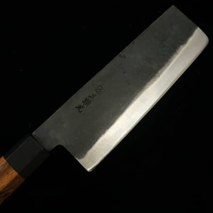 Hidari Yorimitsu, Nakiri, Blue Steel No.1, Kurouchi Finish with Tagayasan Handle (180mm)