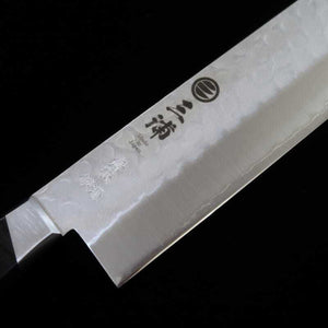 Miura Aogami No.2 Inox Damas, Nakiri, manche en contreplaqué noir (165mm)
