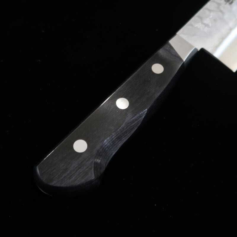 Miura Aogami No.2 Inox Damas, Nakiri, manche en contreplaqué noir (165mm)