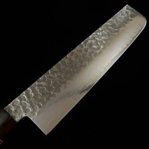 MIURA Nakiri VG10 Red Hammered Damascus Plywood Octagonal Handle (180mm)