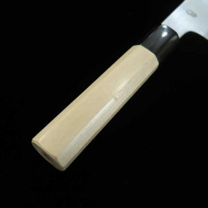 Sakai Kikumori SAKAI KIKUMORI Kikuzuki Kasumi Nakiri Shirogami nº 2 mango octogonal de magnolia con virola de cuerno de búfalo (180 mm)