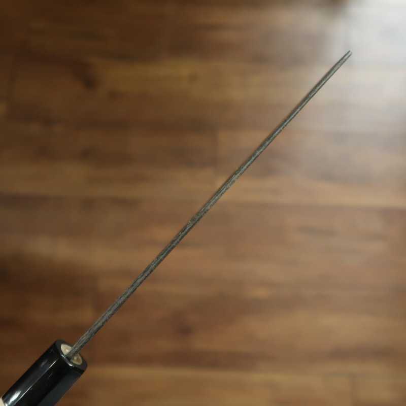 SAKAI KIKUMORI Nakiri Kikuzuki Shirogami No.2 Black Series Black Finish Buffalo-Plain Octagonal Handle (180mm)