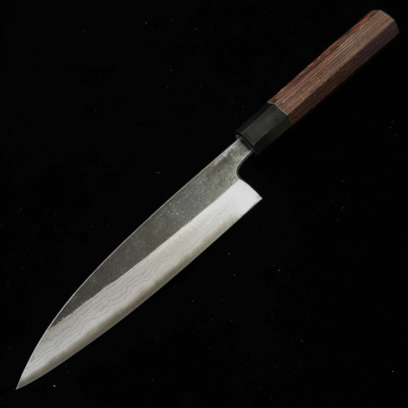 Petty HATSUKOKORO Aogami nº 2 Acabamento Kurouchi damasco cabo wengué (150 mm)