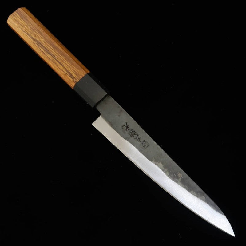 左頼光 HIDARI YORIMITSU ペティ 青紙一号 黒打ち 鉄刀木柄 （160mm）