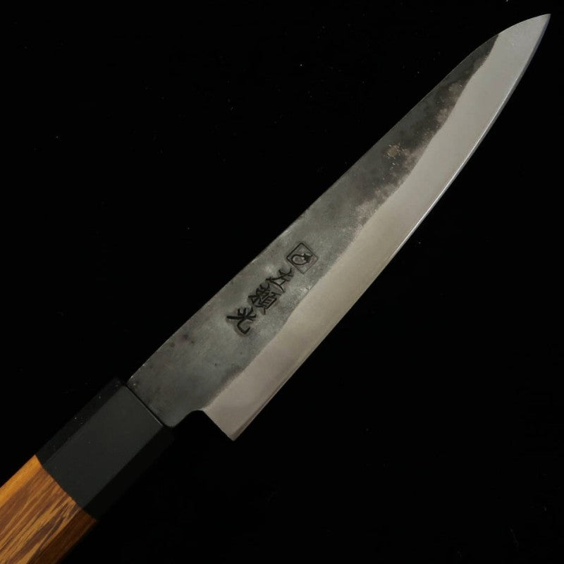 HIDARI YORIMITSU petty, acero Aogami nº 1, acabado negro, mango de tetsutoki (160 mm)
