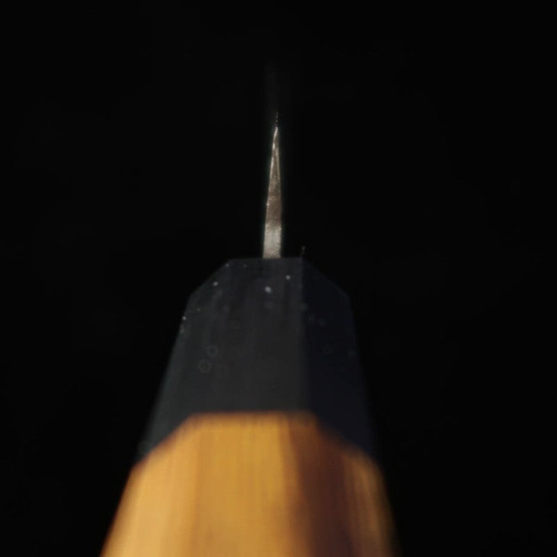 HIDARI YORIMITSU petty, acero Aogami nº 1, acabado negro, mango de tetsutoki (160 mm)