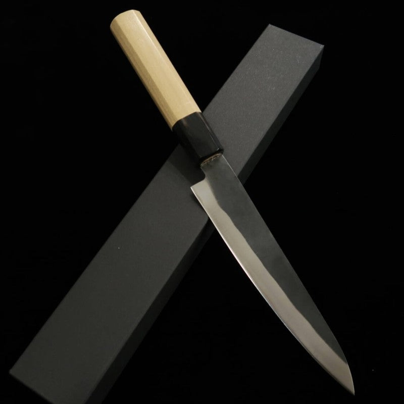 Miura – Petty Acier Bleu n°1, revêtement inox, finition kuro-uchi, manche octogonal en magnolia (150 mm)