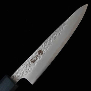MIURA acero Shirogami nº1 con recubrimiento inoxidable, martillado, Petty mango azul octogonal (135 mm)