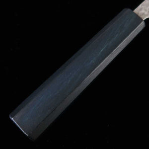 MIURA acero Shirogami nº1 con recubrimiento inoxidable, martillado, Petty mango azul octogonal (135 mm)
