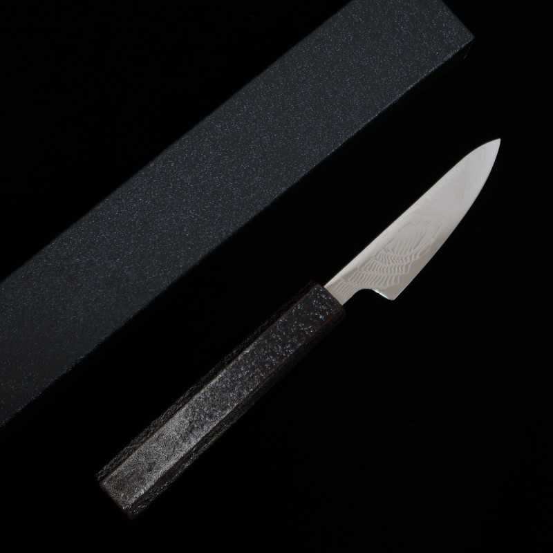 MIURA Miura Uzunami petty SLD inoxidable mango octogonal de roble lacado (80 mm)