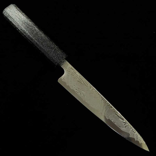 MIURA Petty Uzunami Stainless Steel SLD Lacquer Custom Handle (135mm)
