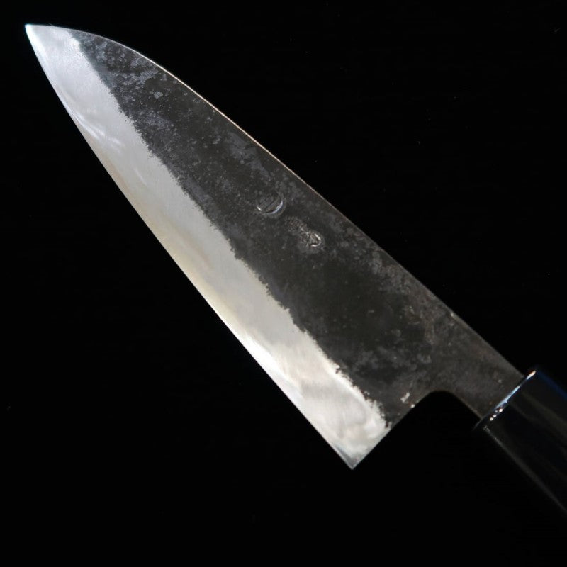 Petty MIWA Blue Steel Black Finish Keyaki Handle (140mm) 