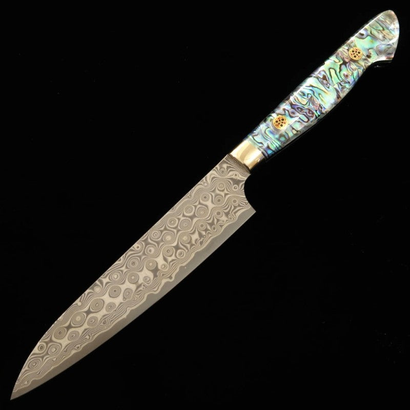NIGARA Petty SG2 patrón oscuro Damasco mango de nácar (150mm)