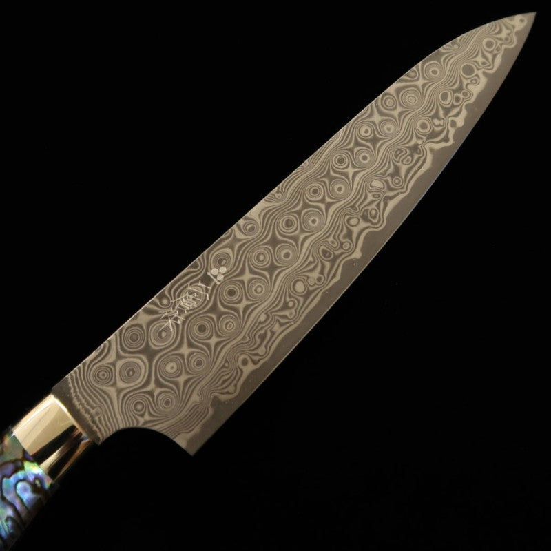 NIGARA Petty SG2 patrón oscuro Damasco mango de nácar incrustado (150 mm)