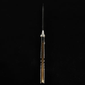 永尾かね駒製作所KANEKOMA 肥後守【水飛沫シリーズ】青紙割込  黒 (72mm)