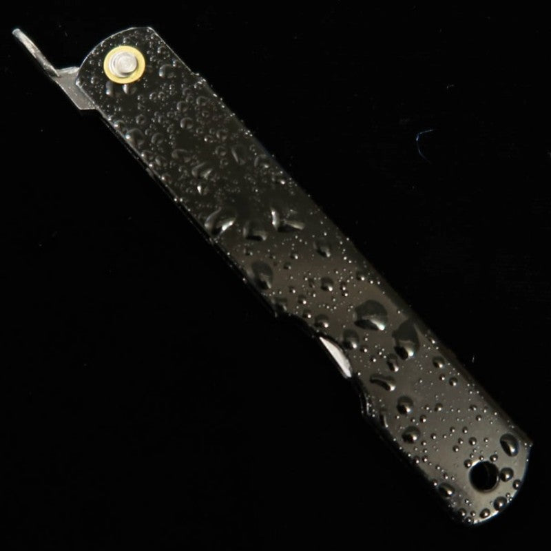 永尾かね駒製作所KANEKOMA 肥後守【水飛沫シリーズ】青紙割込  黒 (72mm)