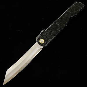 永尾かね駒製作所KANEKOMA 肥後守【水飛沫シリーズ】青紙割込  黒 (72mm)