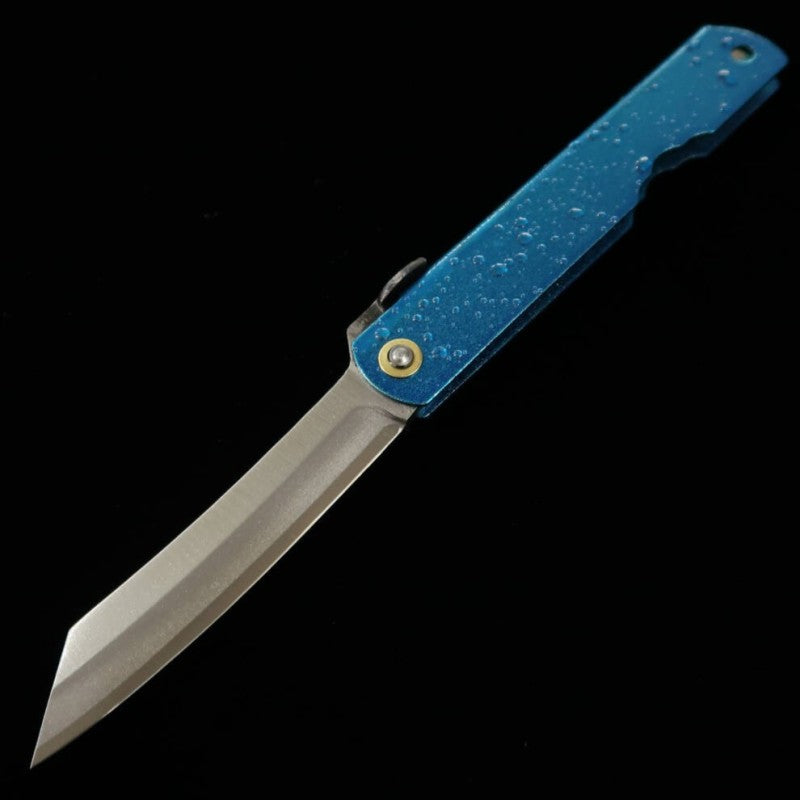 永尾かね駒製作所KANEKOMA 肥後守【水飛沫シリーズ】青紙割込  青  (72mm)