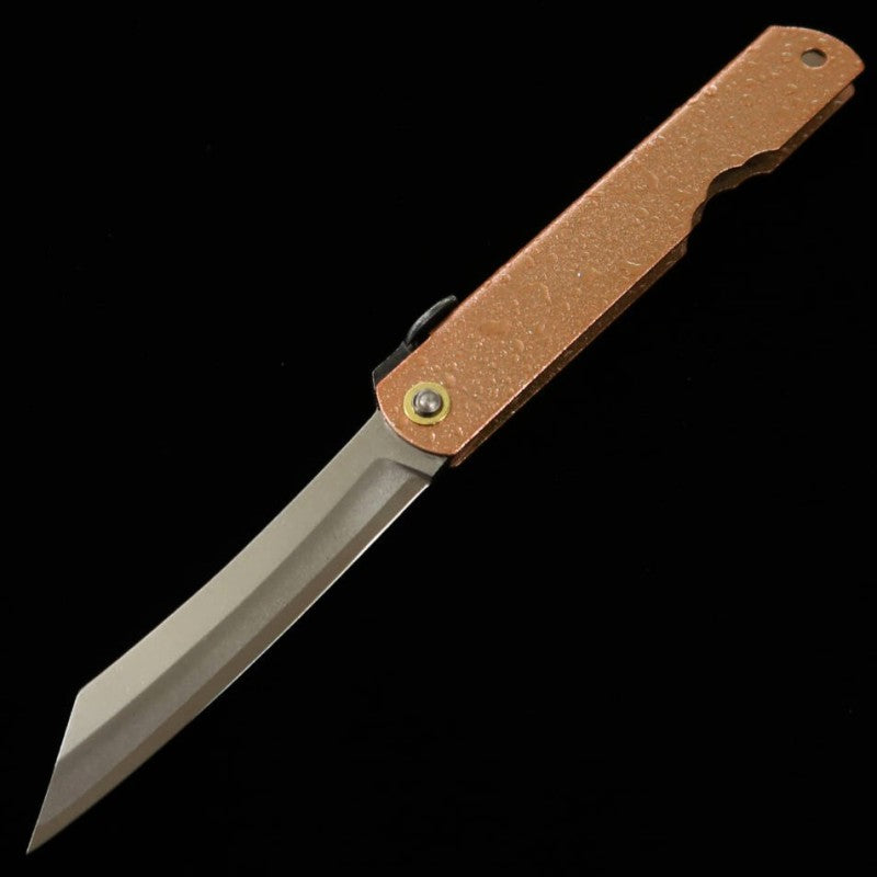 永尾かね駒製作所 HIGONOKAMI 肥後守 青紙割込 - 水飛沫 ‐ ピンク   (72mm)