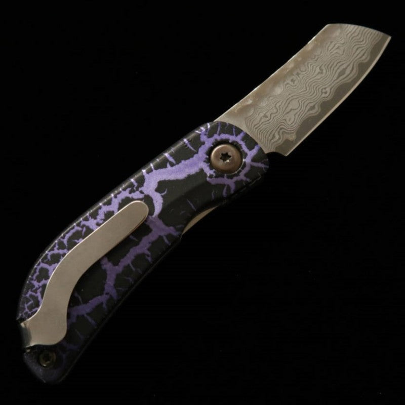 Canivete MCUSTA edição limitada Infinity 021 Purple Haze Hammered Damascus (45mm)