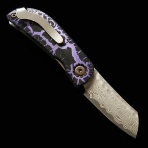 Canivete MCUSTA edição limitada Infinity 021 Purple Haze Hammered Damascus (45mm)