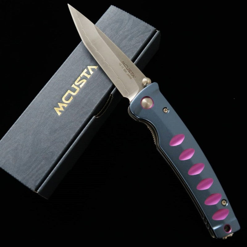 Navaja plegable MCUSTA - Serie Katana - MC-0043C - VG-10 - Azul oscuro/púrpura (85 mm)