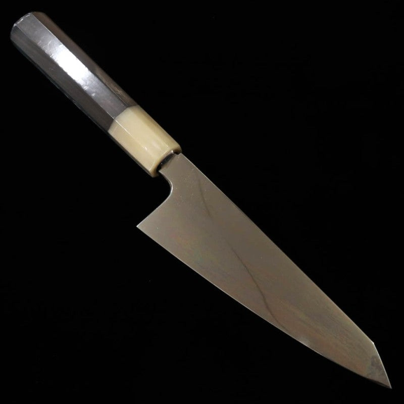 zzz 酔心 SUISIN 富樫憲治作 水本焼 サバキ東両刃包丁 青紙二号 黒檀柄 (150mm)
