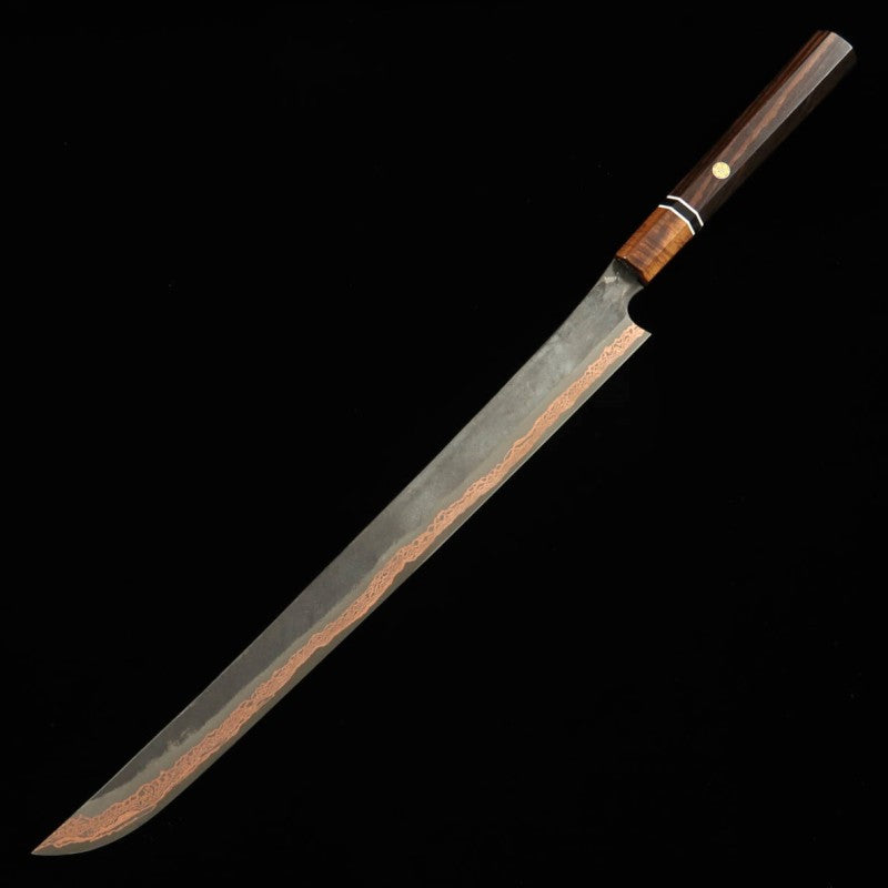Sakimaru Sujihiki HATSUKOKORO "Yorokobi" SLD Black Damascus Ebony Handle (450mm)