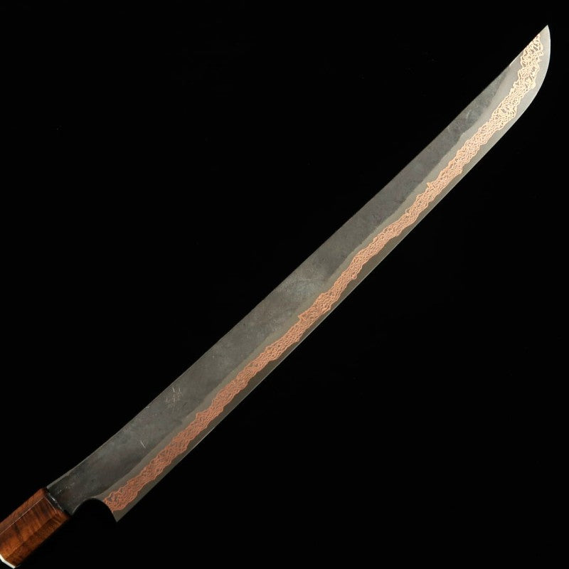 Sakimaru Sujihiki HATSUKOKORO "Yorokobi" SLD Black Damascus Ebony Handle (450mm)