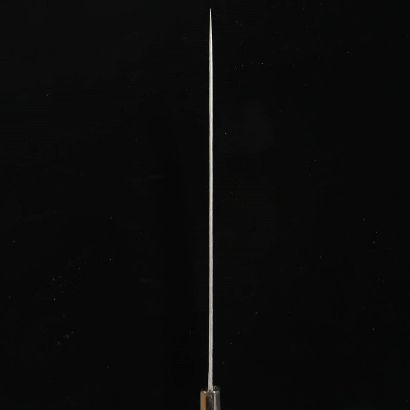 Hajime Yorokobi SLD Damas noir, manche en ébène avec virole argentée, Sujihiki pointe arrondie (390mm)