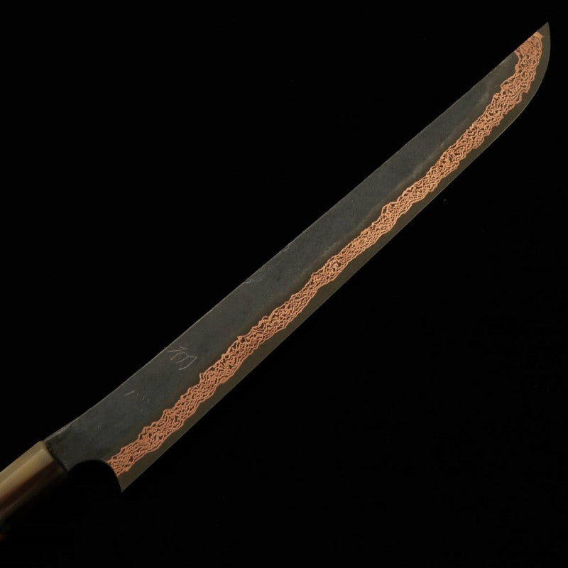 Sakimaru Sujihiki HATSUKOKORO "Yorokobi" SLD Black finish Custom handle (390mm) 