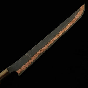 Sakimaru Sujihiki HATSUKOKORO "Yorokobi" SLD Black finish Custom handle (390mm) 